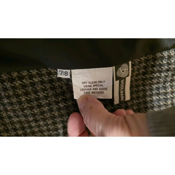 VTG International Scene Blazer Wool Houndstooth Tweed Jacket Preppy Womens 7/8 - Picture 4 of 12
